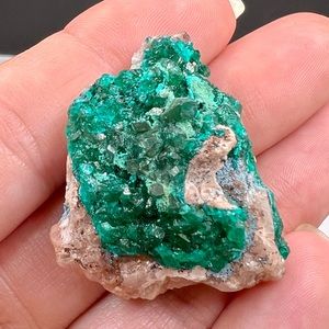 Dioptase with Plancheite Crystal Cluster